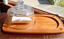 Vintage Benjamin & Medwin Covered Solid Teak Wood Cheese Board Server for sale  Shipping to South Africa