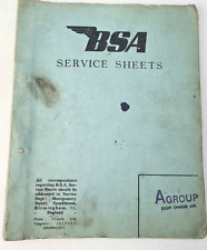 Bsa service sheets for sale  SEAFORD