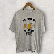 Camiseta gráfica Funny 1991 Fallen Can't Reach Beer ponto único cinza serve para grande comprar usado  Enviando para Brazil