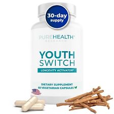 Youth Switch Anti Aging Supplement with Ashwagandha Extract, PureHealth Research for sale  Shipping to South Africa