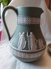 wedgwood jasper ware green jug for sale  ROMFORD