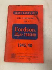 Fordson Major tractor spare parts book 1945 to 1948. Ford Motor Company book. for sale  Shipping to Canada
