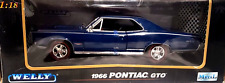 Pontiac GTO 1966 escala 1:18 coche diecast azul de Wellly, usado segunda mano  Embacar hacia Argentina