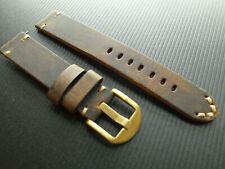 Pulseira de relógio de couro vintage 18mm 20mm 22mm 24mm com fivela de bronze bronze comprar usado  Enviando para Brazil