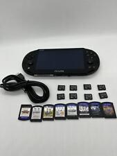 Sony PS Vita preto PCH-2000 com 3 jogos aleatórios e cartão de memória de 8GB e cabo USB SONY, usado comprar usado  Enviando para Brazil