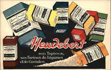 Cartão postal HEUDEBERT French Foods farinha de tapioca flocos de arroz COLORIDO c1915 comprar usado  Enviando para Brazil