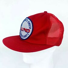 Vintage Lund Boats Snapback K-Products Hat Mesh Cap Red Fishing Vtg  USA for sale  Camanche