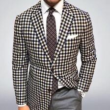 Jaqueta blazer masculina moda juvenil xadrez lapela dois botões ternos casuais  comprar usado  Enviando para Brazil