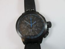 Relógio masculino TW STEEL cantina mostrador preto cronógrafo couro preto item TW905r comprar usado  Enviando para Brazil