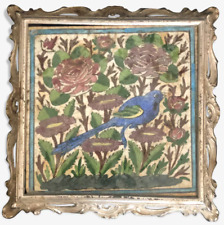 Usado, Alfombra de mesa azulejo cerámica XIX ° Th persa otomano Iznik flores pájaro 19 segunda mano  Embacar hacia Argentina