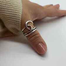 Anillos gruesos de nudo grande para mujer hechos a mano anillo de plata esterlina 925 AP916 segunda mano  Embacar hacia Mexico