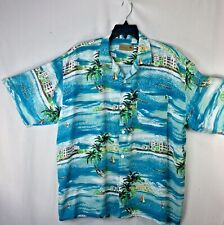 Camisa vintage Royale XL Aloha floral havaiana Aloha palmeiras oceânicas barcos náuticos, usado comprar usado  Enviando para Brazil