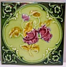 Azulejos Majolika Art Nouveau Inglaterra porcelana rosa Lila arquitectura colección #113 segunda mano  Embacar hacia Spain
