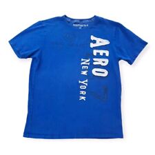 Usado, Camisa Aeropostale Masculina Pequena Azul Gráfica Logotipo Bordado Desgastado Nova York comprar usado  Enviando para Brazil