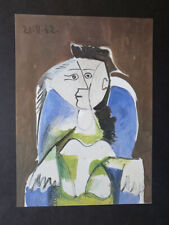 Litografia offset Pablo Picasso feminina sentada em uma poltrona azul 1985, usado comprar usado  Enviando para Brazil