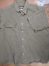 Cabela's Button Down Shirt Men's Size L Green Short Sleeve Outdoor Extra Large for sale  Shipping to South Africa