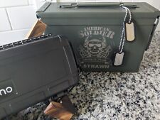  Lata de munição/caixa de munição personalizada grau militar dog tags humidor homem caverna, usado comprar usado  Enviando para Brazil