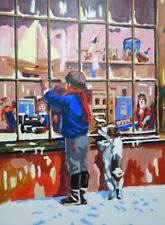 ACRYLIC OIL PAINTING THE TOY SHOP     P404 for sale  Shipping to South Africa