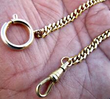  Gold Plated Pocket Watch Chain With Spring Ring Clasp and Swivel Hook Hook for sale  Irvine