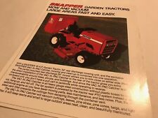Used, Snapper Garden Tractors Vac n Pac Original 1970s Sales Brochure for sale  UK