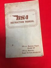 Instruction manual bsa for sale  SALTBURN-BY-THE-SEA