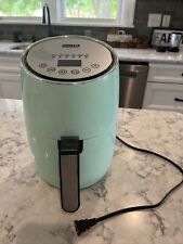 DASH Compact Air Fryer Oven Cooker Digital Display, 2 Qt 1.6L Non Stick Fry Aqua, used for sale  Shipping to South Africa