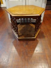 Ethan Allen Wood Maple Hexogan Accent Table 28" Across the top 20" tall, used for sale  Chattahoochee
