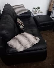Dfs black leather for sale  BARNSLEY