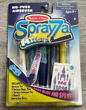 Melissa & Doug Sprayza Magic No Fuss Airbrush 3 pens 1 activator castle stencil, used for sale  Shipping to South Africa