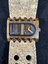 Reloj de madera unisex de gran tamaño MISTURA ""Ferro"" correa de corcho, usado segunda mano  Embacar hacia Argentina