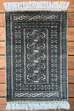 VTG Bokhara Oriental Turkomen Gul Design Hand Knotted Wool Rug 36 X 25 Pistachio for sale  Shipping to South Africa