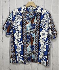 Camisa hawaiana vintage RJC para hombre talla L multicolor tabla de surf con botones manga corta segunda mano  Embacar hacia Mexico