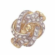 Mens - 9ct Yellow Gold Cubic Zirconia Knot Ring - U for sale  UK
