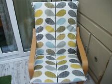 Begagnade,  Handmade ikea poang chair cover in orla kiely SCRIBBLE STEM SEAGRASS DUCK EGG  till salu  Toimitus osoitteeseen Sweden