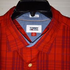 Tommy Hilfiger Slim Fit Coupe Etroit Button Down Shirt XL Męska Czerwona Krata  na sprzedaż  Wysyłka do Poland