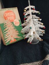 Mesa de plástico vintage de pino cristal árbol de Navidad con caja de adornos  segunda mano  Embacar hacia Argentina