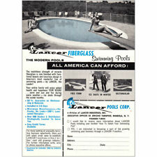 1960 Lancer Pools: Fiberglass Swimming Pools Vintage Print Ad for sale  Roselle