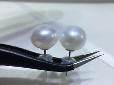 classic 10-11mm south sea bread white pearl stud earring 925s for sale  Shipping to South Africa