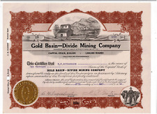 Gold Basin-Divide Mining Co., 1919, Estado de Nevada, bonito sello de oro, #19, en muy buen estado segunda mano  Embacar hacia Argentina