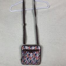 Cartera bandolera rectangular de cuero vegano con patrón multicolor reliquia segunda mano  Embacar hacia Argentina