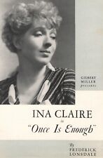 Panfleto da Broadway Ina Claire "UMA VEZ É SUFICIENTE" Hugh Williams / Viola Keats 1938 comprar usado  Enviando para Brazil