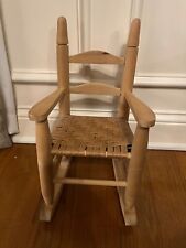 Used, Vintage Doll Wooden Rocking Chair Woven Seat. 16" tall x 9" wide for sale  Shipping to South Africa