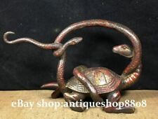 11 estátua rara porcelana bronze puro tartaruga fengshui cobra Xuanwu grande deus besta comprar usado  Enviando para Brazil