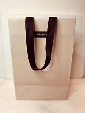 Used, Prada Gift Bag Pale Rise with Burgsndy Ribbon Handles 6 1/2” x 9” x 3 1/2" for sale  Shipping to South Africa