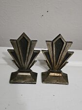 ANTIQUE ART DECO ARCHITECTURAL SKYSCRAPER TOWER CAST IRON BOOKENDS for sale  Shipping to South Africa
