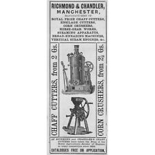 Cortadores de palha e trituradores de milho RICHMOND & CHANDLER - Publicidade vitoriana 1888 comprar usado  Enviando para Brazil