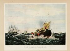 -Litografía antigua Currier & Ives "THE WHALE FISHERY" segunda mano  Embacar hacia Mexico