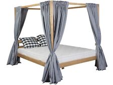 Łóżko 160x200 drewniane z baldachimem BALI kolor dębowy + stelaż i zasłony na sprzedaż  PL