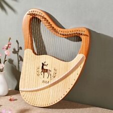 Wooden Mahogany Lyre Harp With Tuning Tool  Musical Instrument 19 Strings for sale  Shipping to South Africa