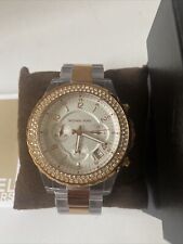 Pulseira de relógio de pulso feminina Michael Kors ouro rosa transparente MK-5323 8" comprar usado  Enviando para Brazil